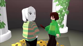 [mmd x undertale] asriel and chara Dinosaur meme