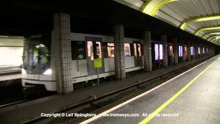Oslo T-bane / Metro trains at Grönland station, Oslo, Norway