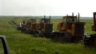 Fiat Allis Bulldozers digging in new water line