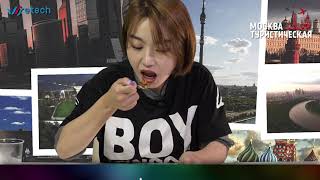 Китайцы первый  раз  пробуют русскую еду --- гречка с мясам