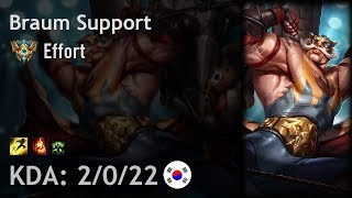 Braum Support vs Alistar - Effort - KR Challenger Patch 7.17