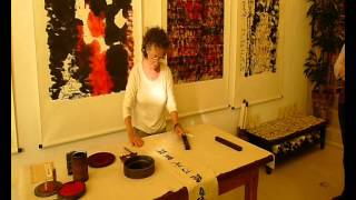 Démonstration de calligraphie chinoise Claudine SCHOTT