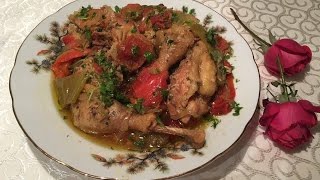 Toyuq buğlaması. Asan və ləzzətli isti yemək