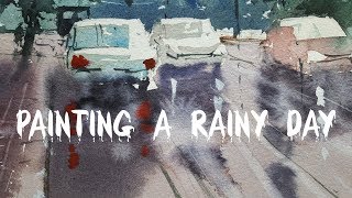 How to paint a rainy scene - A watercolour demonstration by Tim Wilmot #26