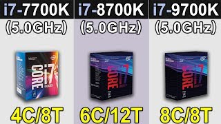 i7-7700K (5.0GHz) Vs. i7-8700K (5.0GHz) Vs. i7-9700K (5.0GHz) | 1080p and 1440p Gaming Benchmarks