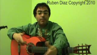 Relative minor example on a falseta por Bulerias/flamenco guitar harmony lesson by Ruben Diaz