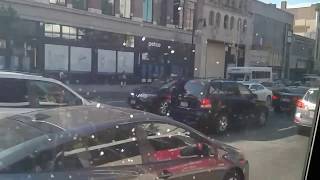 Commuting in Downtown Newark, New Jersey, USA in NJ Transit bus # 13