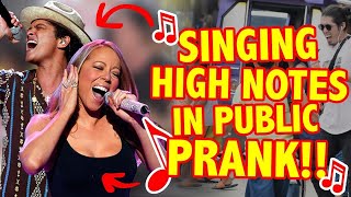 Singing HIGH NOTES In Public Prank!!!