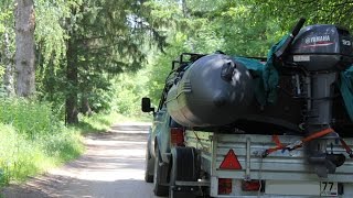 Перевозка лодки ПВХ на бортовом прицепе МЗСА | Универсальный вариант прицепа
