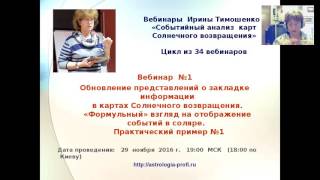 Школа астрологии - Событийный анализ  карт Солнечного возвращения 1