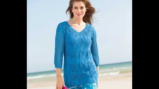 Удлиненный Пуловер Спицами - 2019 / Long Pullover Knitting Needles / Lange Pullover Stricknadeln