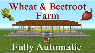 Minecraft Tutorial : Fully Auto Wheat and Beetroot Farm