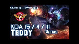 SKT T1 Teddy VARUS vs SIVIR ADC - Patch 9.8 KR Ranked
