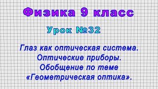 Физика 9 класс (Урок№32 - Глаз как оптическая система. Обобщение по теме «Геометрическая оптика»)