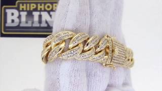 Gold Bling Bling Cuban Bracelet | 15MM Wide | Micro Pave Setting
