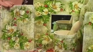 Декупаж кухонной доски, рамочки для зеркала и салфетки. Мастер класс. Наташа Фохтина