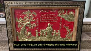 10 Mẫu Tranh Mừng Thọ Cụ Bà, tranh chúc thọ cụ bà Bằng Đồng Đẹp Xuân Canh Tý 2020!