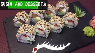 Sushi Combo - Crab Stick Sushi Recipe - Salmon Avocado Roll Uramaki Sushi Recipe 2019