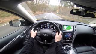 Infiniti Q50S 3.5 Hybrid 364 BHP POV test drive GoPro