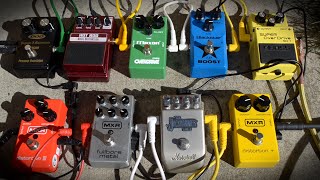 9 overdrive/distortion pedals soloed | Maxon vs Boss vs MXR vs DOD YJM vs...