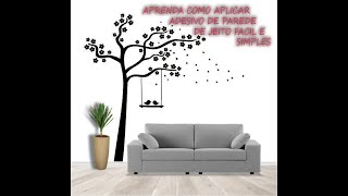 Como aplicar adesivo decorativo de parede arvore flores passaros