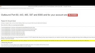 Solution - Outbound Port 80, 443, 465, 587 and 8080 and for your account are BLOCKED