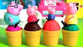 Homemade Play Doh Ice Cream Peppa Pig from Disney Frozen Elsa Ice Cream Factory Play-Doh Food Toys
