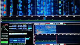 Tuning  the 15 meter band with Soft 66 RTL SDR with CQ WW SSB Contest