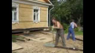 перемещение дома при помощи механической лебедки