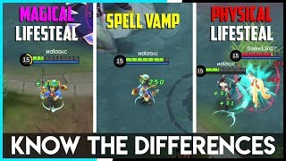 Differences between Spell Vamp, Magical and Physical Lifesteal | Mobile Legends - Tips & Tricks