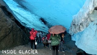 Inside Briksdal Glacier, Norway. Retreat from 2007