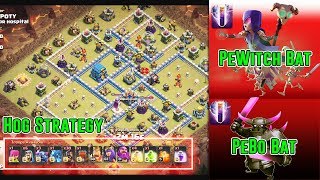 BEST HOG ATTACK - 1 PEKKA 10 WITCHES+BAT & PEKKA BOBAT DESTROY TH12 ( Clash of Clans )