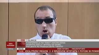 Konferencja prasowa z udziałem pacjenta po przeszczepie twarzy (TVP Info, 30.07.2013)