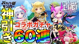 【バクモン×白猫コラボガチャ】６０連で大当たり３体の神引き!!新キャラの必殺技がチートすぎたw【バクレツモンスター】