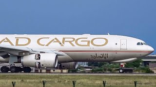 Etihad Airways Cargo Airbus A330-200F Close-Up Landing at Belgrade Airport