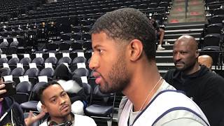 Paul George's media scrum blocks Thunder practice, including Russell Westbrook | ESPN