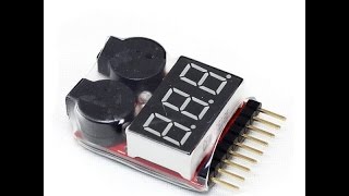 aliexpress 1-8S LED Low Voltage Buzzer Alarm Lipo battery Voltage Indicator Checker Tester unboxing
