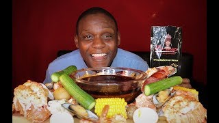 BLOVESLIFE NEW MILD SMACKALICIOUS SAUCE | KING CRAB AND LOBSTER SEAFOOD BOIL MUKBANG 먹방