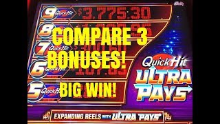 BIG WIN! QUICK HIT ULTRA PAYS SLOT MACHINE BONUS