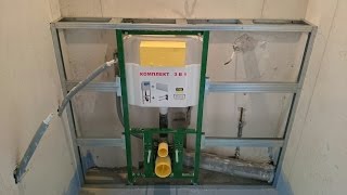 как обшить инсталляцию, гипсокартон в два слоя. Gypsum board install.