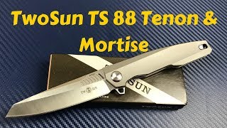 TwoSun TS 88 Tenon-And-Mortise knife  Titanium framelock flipper with M390 blade