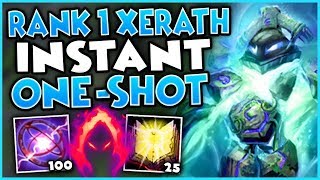 #1 XERATH WORLD INSTANT ONE-SHOT BUILD! (DARK HARVEST NUKE) - League of Legends