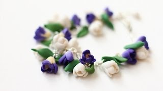 Браслет 'Подснежники' из полимерной глины FIMO - МАСТЕР-КЛАСС