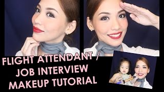 FLIGHT ATTENDANT | JOB INTERVIEW Makeup Tutorial Using Drugstore Products by Koteng Sto. Domingo