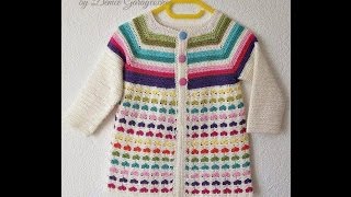 Как связать кардиган для девочки.How to knit cardigan for girls.