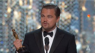 Leonardo DiCaprio winning Best Actor