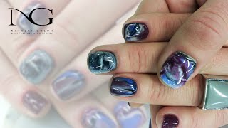 Модный маникюр - эффект мрамора . Как его делать / Nail Design - marble manicure. How to do it