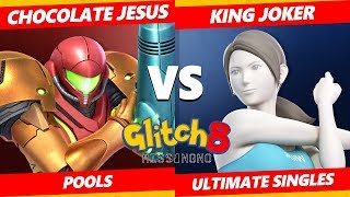 Glitch 8 SSBU - Chocolate Jesus (Samus, Dark Samus) Vs. King Joker (Wii Fit) Smash Ultimate Pools