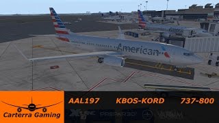 AAL197 | KBOS-KORD | Default 737 | X-Plane 11 Beta | xEnviro | 1440p