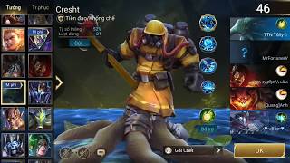 Liên Quân Mobile Đấu Rank: Cresht - Chiến binh hổ báo - Rank cao thủ 77 sao chỉ 6 phút end game :)